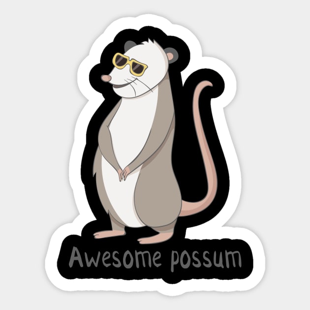 Awesome Possum Funny Possum Sticker by Dreamy Panda Designs